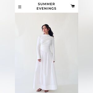 Summer Evenings White Asymmetric Draped Dress